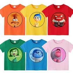Inside Out 2 Joy Sadness Girls Boys Child T Shirt Clothes Tops Children's Clothing Summer Cute Short Sleeve Tee Kids Gift