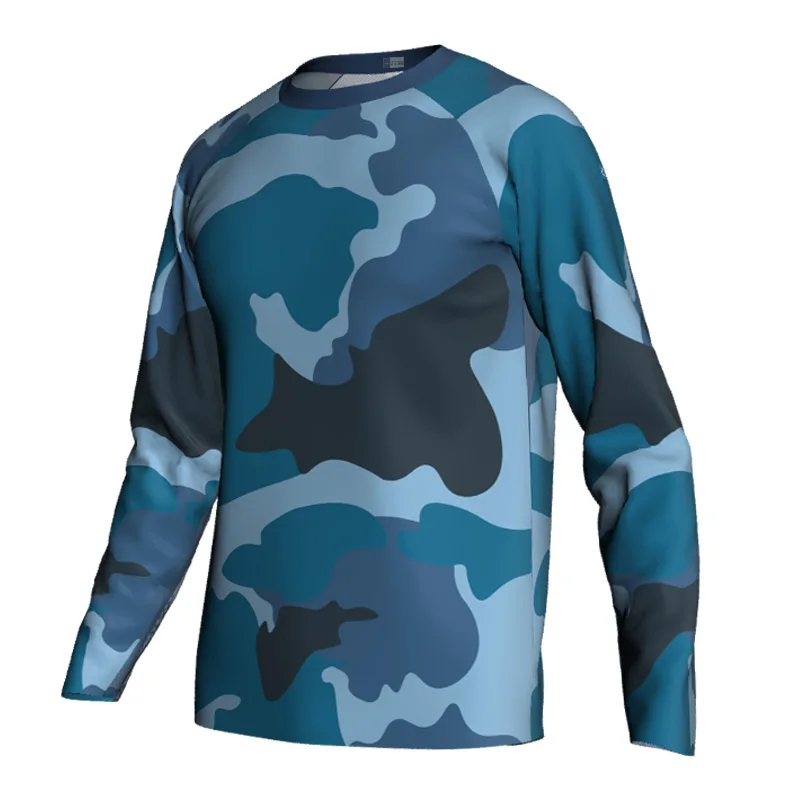 

Long Sleeve Cycling Jersey for Men, Motocross Shirt, Bicycle Clothes, Off Road MTB, Downhill, Camouflage Top, Outdoor Military