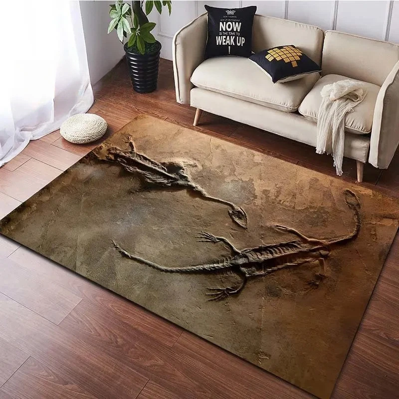 Dinosaur Fossil Pattern Rug for Bedroom Living Room Carpet for Kitchen Floor Mats Home Decor Non-Slip Floor Pad Rug 11 Sizes