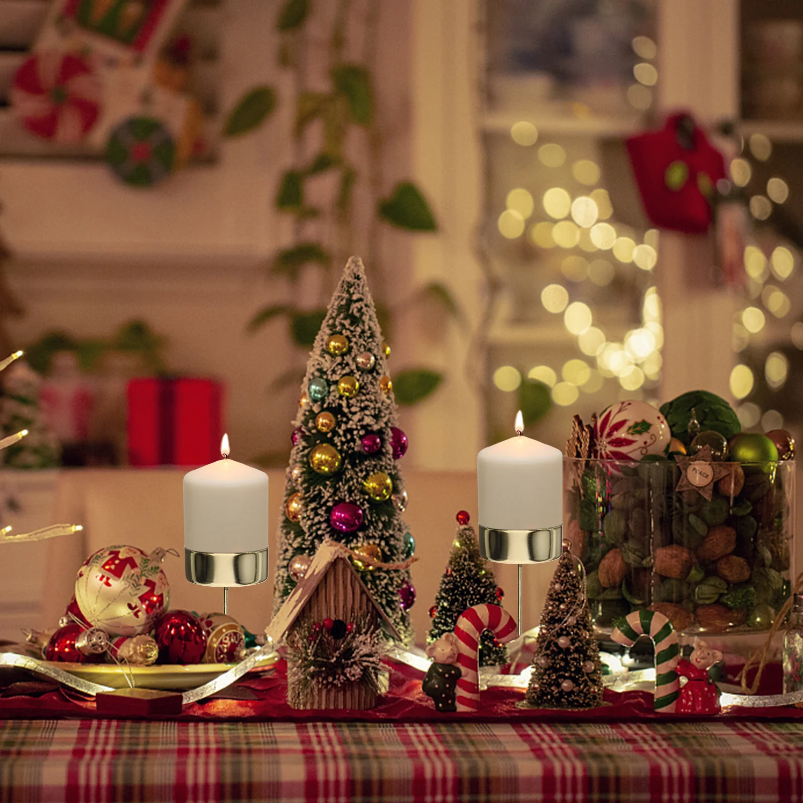 

6Pcs Holder Spike Iron Sturdy Cup Insert Christmas Tree Decoration Party Favor Supplies Party Favors