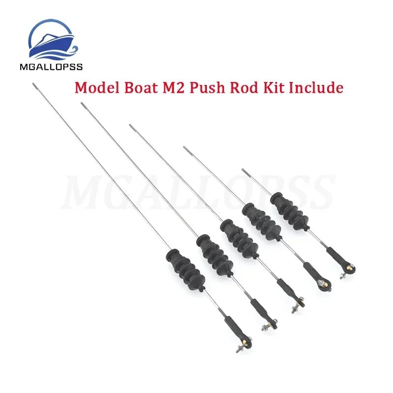 

1set Include M2 Ball Head Tie Rod End+Rubber Bellows Radio Box Seals+Servo Push Pull Rod（Length 100~300mm) for RC Boat