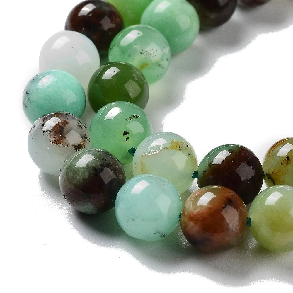 PandaHall 1 Strang Natürlicher Chrysopras Runde Perlen Strang Klasse AB 6mm 8mm 10mm für Halskette Armband Schmuckherstellung – Detail 2