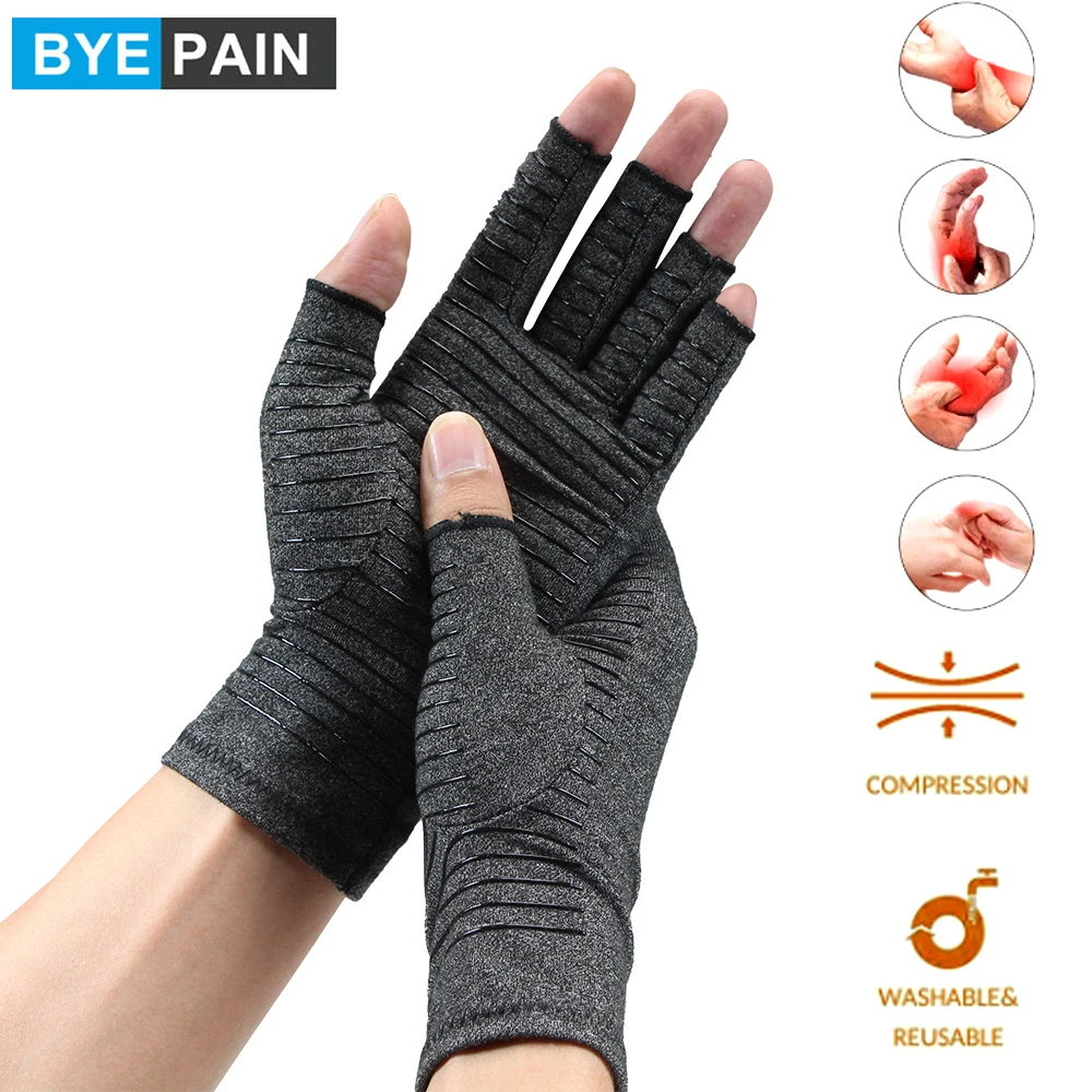 

1Pair Compression Gloves, Fingerless Gloves Men Women, Open Finger Gloves,Ideal as Carpal Tunnel Gloves,Hand Brace for Arthritis