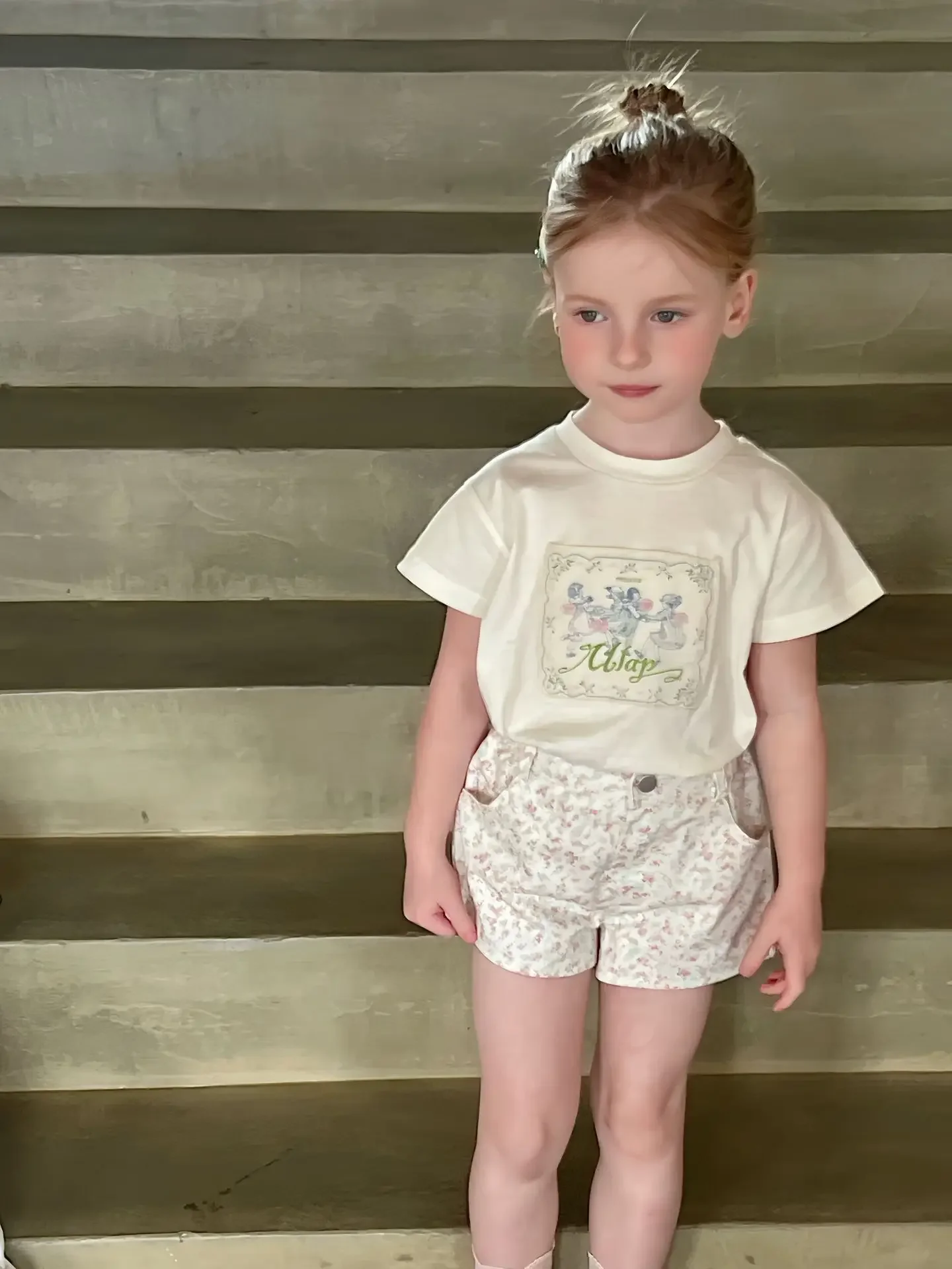 T-Shirts Summer New Korean Girls Short Sleeved Tops Children Clothing 2024 Round Collar Fashion Simple Lovely Causal