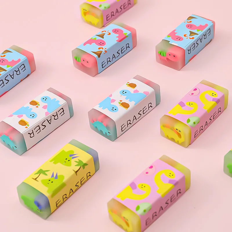 1 Pieces Cute Kawaii Creative Dinosaur Fruit Eraser Rubber Stationery School Supply Novelty Lovely Eraser Student Prizes Gift