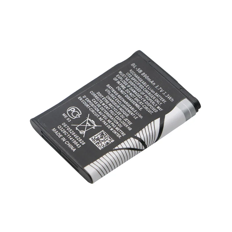 1PCS 3.7V 890mAh BL-5B BL 5B BL5B Rechargeable Lithium Phone Battery For Nokia 5140 5300 5320 N80 N83 6120C 7360 3220 3230 5070