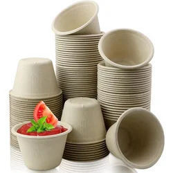 Paper Bowls 50 Pack Disposable Biodegradable Take Away Food Container Paper Salad Packing Frozen Ice Cream Dessert Bowl