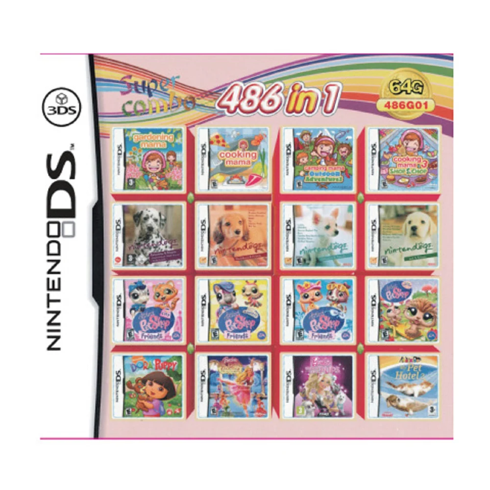 Cartucho de videojuegos de compilación DS, multiarte para NDS, NDSL, NDSI, 2DS, 3DS, Combo de tarjeta de juego clásica, 4300/208/486/500 en 1