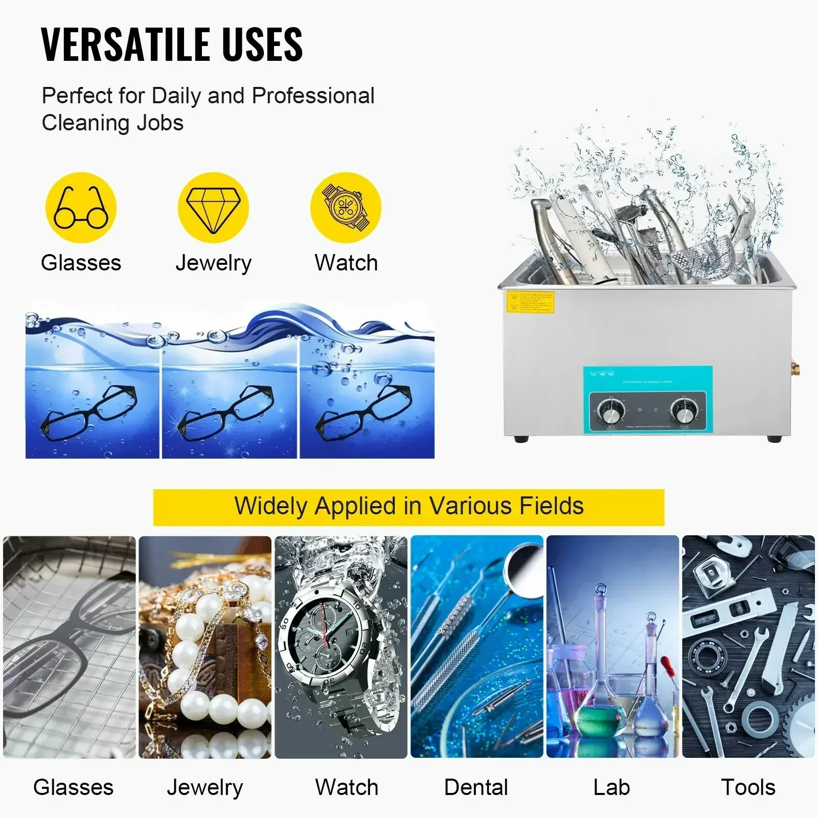 VEVOR 3L 6L 10L 15L 22L 30L Electric Ultrasonic Cleaner Portable Washing Machine Lave-Dishes Diswasher Ultrasound Home Appliance