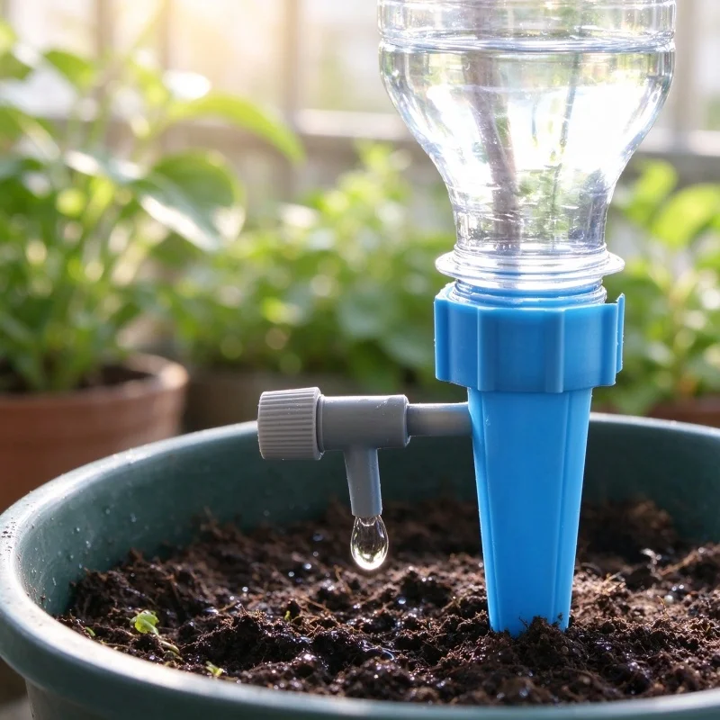 10pcs  automatic plant watering needles; adjustable drip irrigation device; suitable for potted plants, garden balconies;
