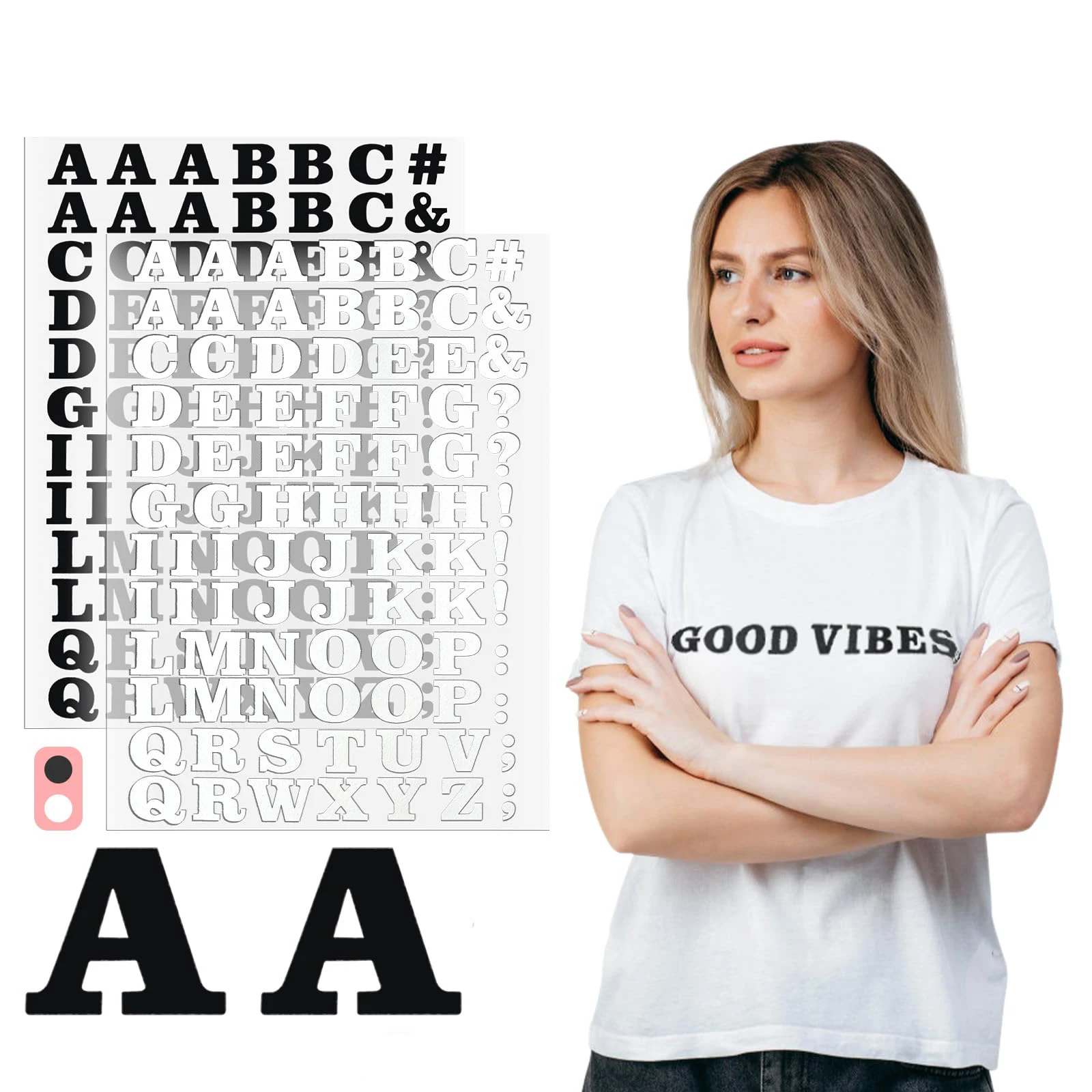 26 Letters Patch for Clothing Decoration Vinyl English Letters Heat Transfer PU Alphabet Stickers for T-Shirt Printing DIY Craft