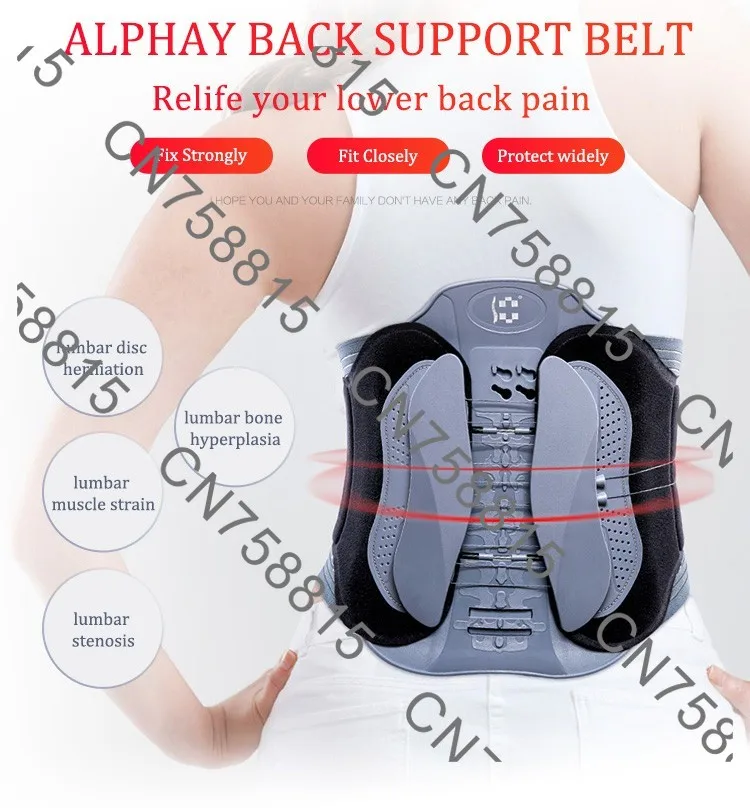 Support for Back Pain Relief, Alpha Coefficient Spine Support Belt Lumbar Support Lower Back Belt Spine Care Elastic Back