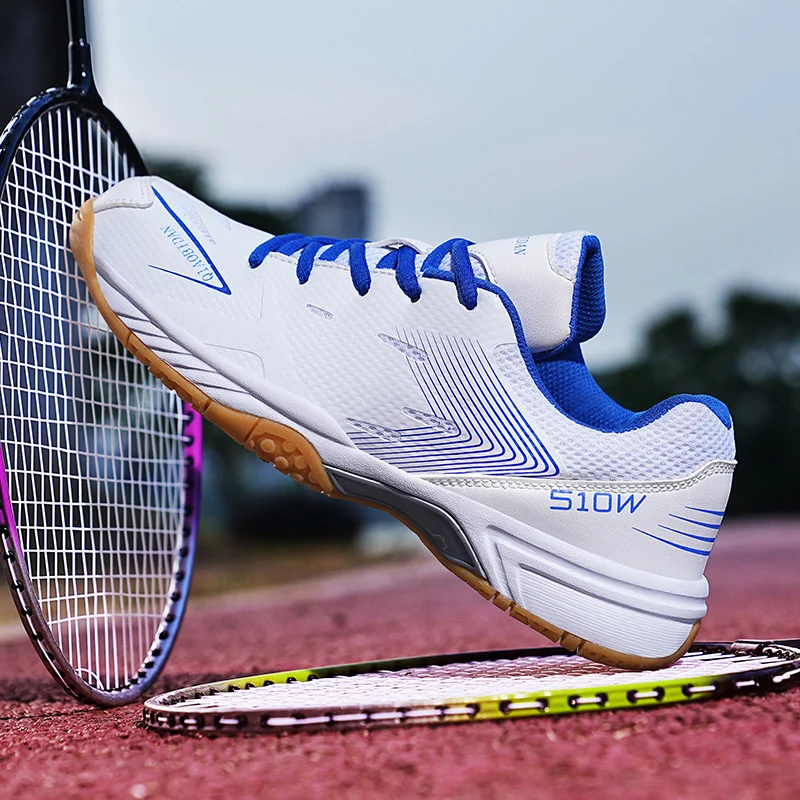 Sepatu olahraga pasangan, ukuran besar 36-48 pasangan sepatu Badminton Anti-Slip sepatu latihan peredam guncangan sepatu olahraga luar ruangan