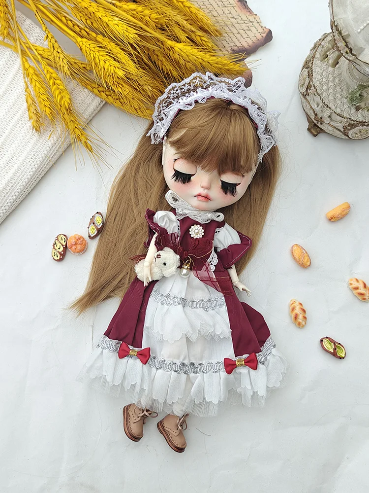 Blythe Puppenkleidung, lässiger Rock, süßes handgefertigtes Kleid, OB22, OB24, AZONE, Blythe Puppenzubehör, Kleid, Blythe-Kleidung