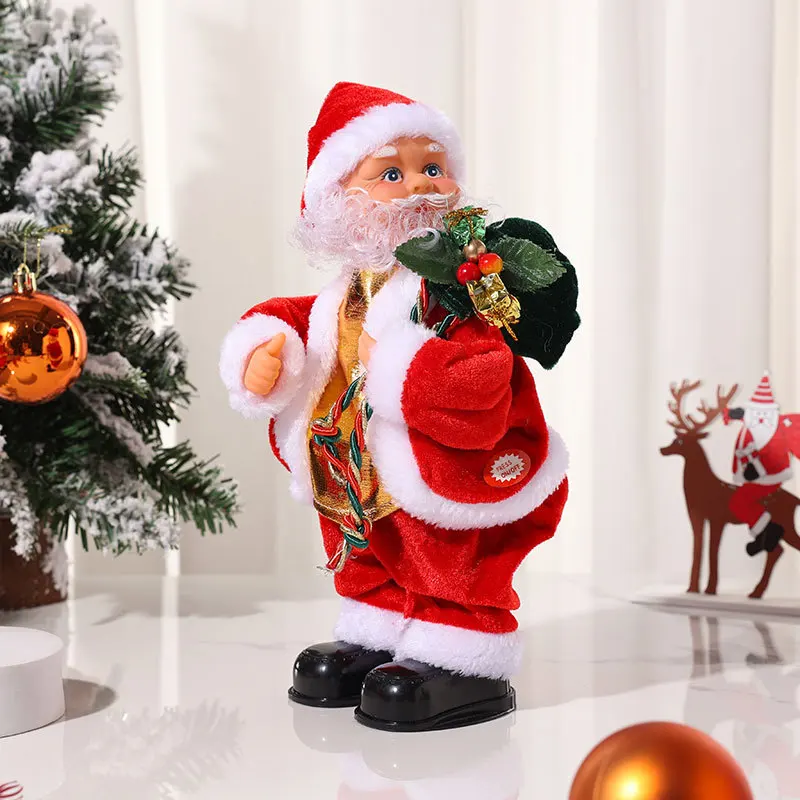 New Creative Electric Father Christmas Shake Twist Butt With Music Toys Christmas Desktop Decorations Children Toys Holiday Gift