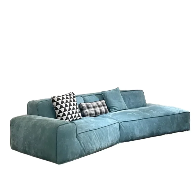 Designer matte cloth special-shaped corner dopamine big black cow special-shaped sofa