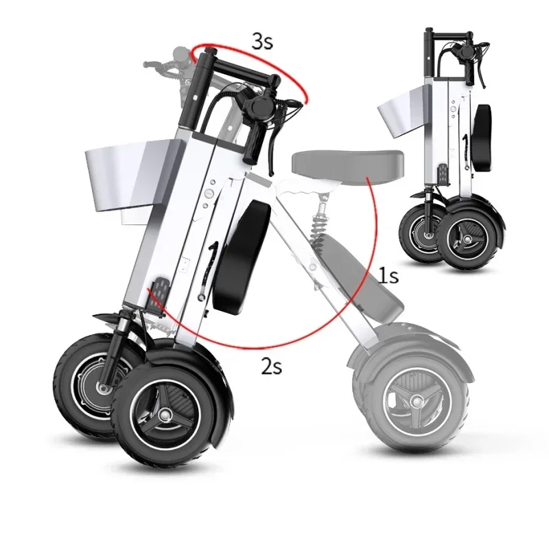 Folding Electric Car Two-person Portable Small Lightweight Mini Three-wheeled Electric Scooter