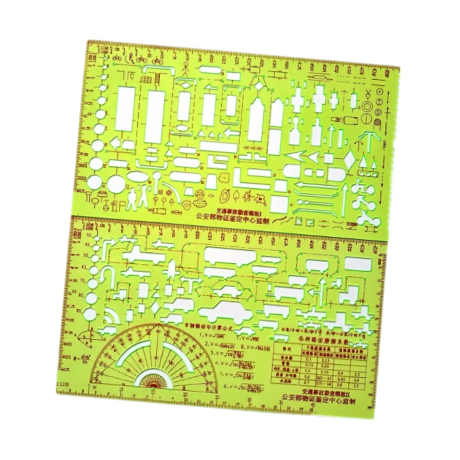 2x Traffic Accident Drawing Ruler Marking Drafting Stencil Accident Symbols