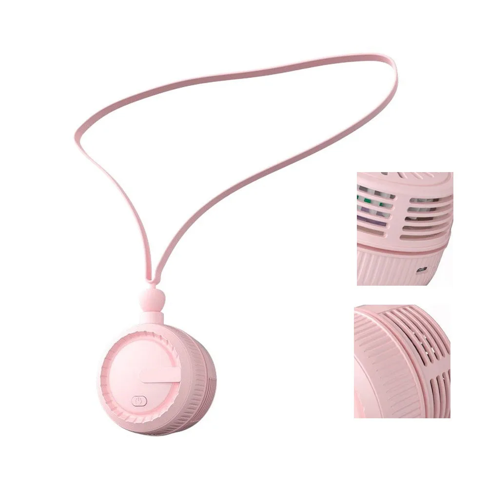 1pc Portable Neck Fan Hands-Free Bladeless Neck Fan 3 Speeds 360° Adjustable & USB Rechargeable Cooling Fan For Summer Outdoor