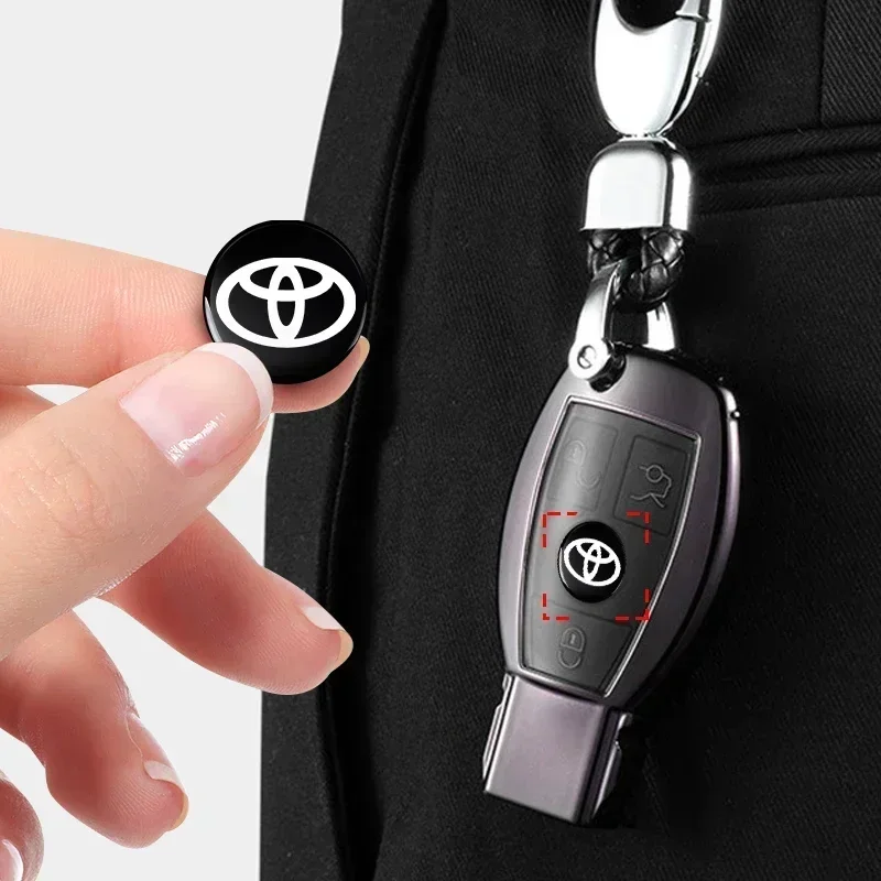 14 مللي متر سيارة مفتاح بعيد شعار شارة راديو زر ملصق لتويوتا شر كورولا كامري rav4 يارس هايلكس بريوس برادو فيرسو