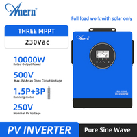 Anern 10000W 6000W Solar Inverters Off Grid Three Dual MPPT 4.5P 3P Motor 230Vac PV Inverter Pure Wave Max 9000W 13500W
