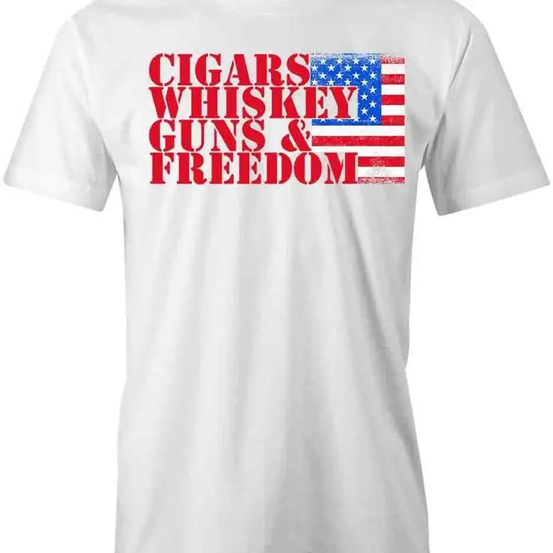 

CIGARS WHISKEY GUNS FREEDOM T Shirt d Cotton CLOTHING S1WSA45
