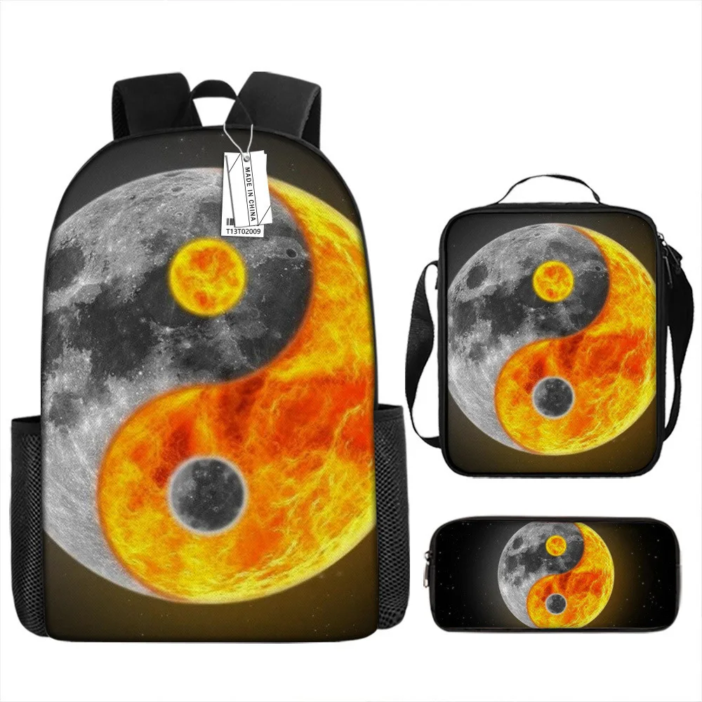 

Hip Hop Youthful Novelty Tai Chi Yin Yang 3D Print 3pcs/Set Student Travel bags Laptop Daypack Backpack Lunch Bag Pencil Case