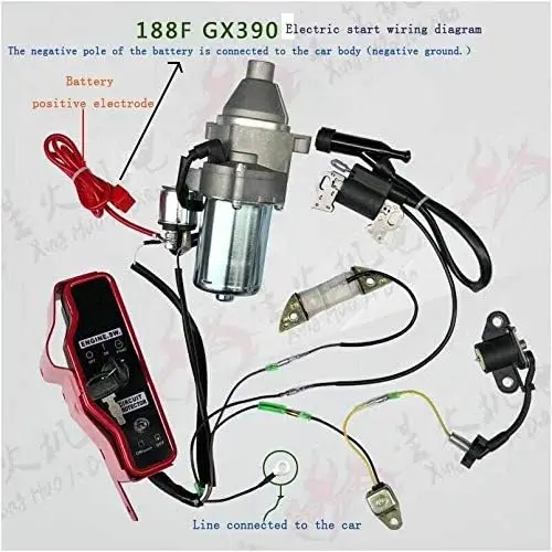 

Electric Start Kit Engine Starter FlyWheel Motor For Honda GX390 13HP 11HP