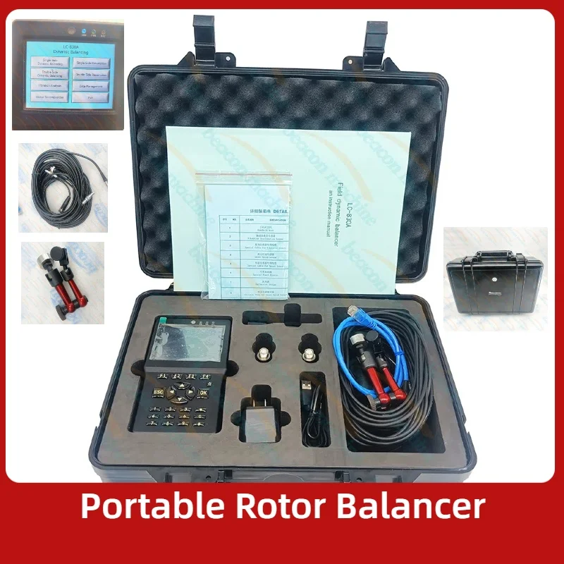 

BC1001A Portable Dynamic Balancing Machine Balancer Vibration Analysis Single Side Double Side Balance Device