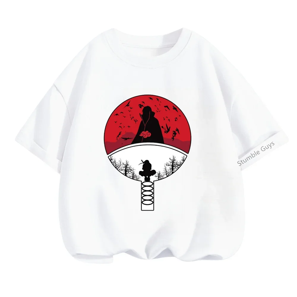 Children Narutos T-shirt Fashion Boys Clothes Girls Yuzhi Bo Sasuke Kakashi Printing Cartoon Clothing Casual Graphic Tshirt