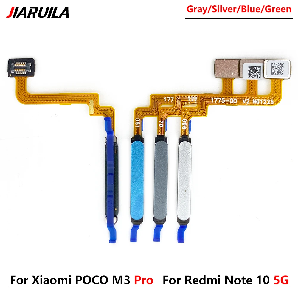 Fingerprint For Xiaomi Poco M3 Pro Redmi Note 10 5G ID Home Button Fingerprint Menu Return Key Sensor Flex Cable