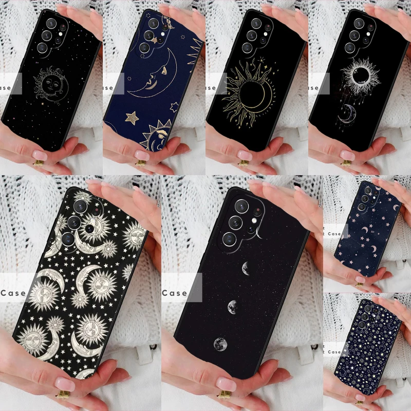 Sun Moon Stars Phone Cover Case for Samsung Galaxy S26 Ultra S20 FE Note 10 S24 S23 S21 S25 Plus S22