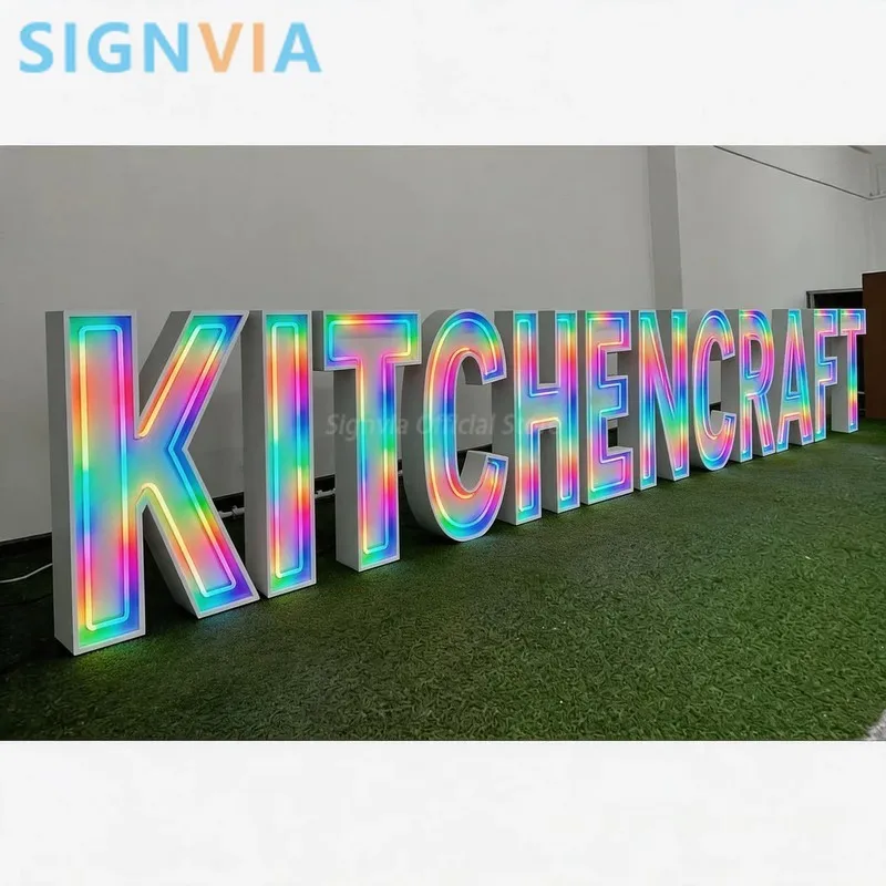 Luminous Letters 3d Custom Logo Outdoor Light Sign Wall Letter Led Large Signboard Metal Acrylic Advertising for Business Signs