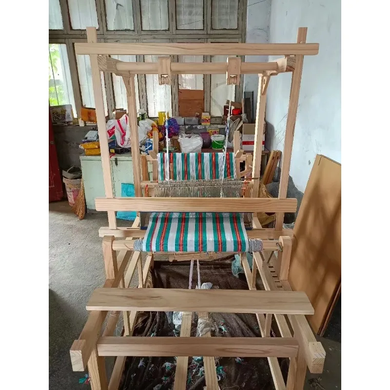 آلة نول نسيج النسيج الصلبة الخشبية الطبيعية