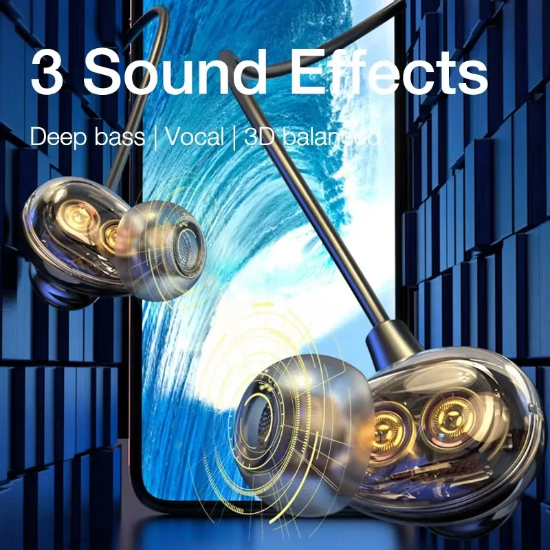 Wireless Bluetooth 5.0 Neck Earbuds with 100 Hours of Playback, Sports Earphones with Microphone, Magnetic, TF Card Slot