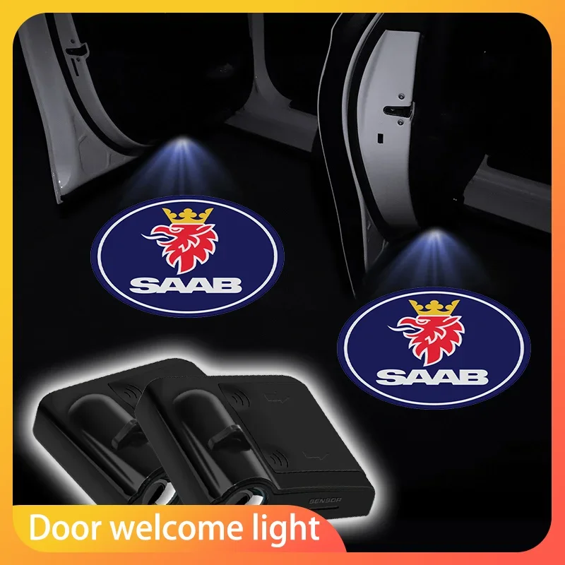 

Car Door LED HD Welcome Courtesy Shadow Projector Lamp Logo Light For SAAB Scania 93 95 9000 900 9-4X 9-2X 9-X 600 99 97 Monster