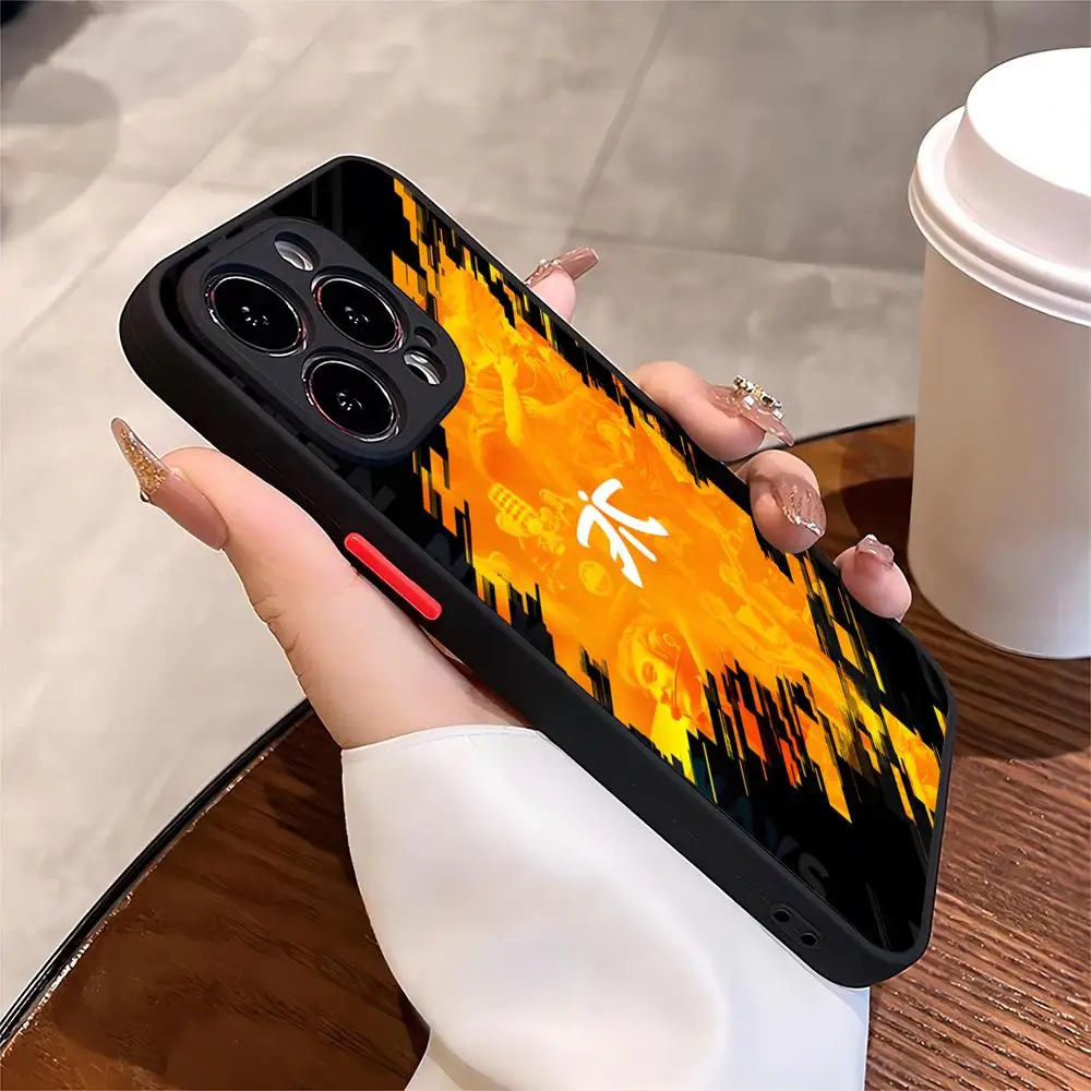 Funda de teléfono Cs Go Fnatic FNC Club negra para iPhone 13ProMax 16 15 12 11 14 Pro Max Mini Plus Max X XR cubierta mate