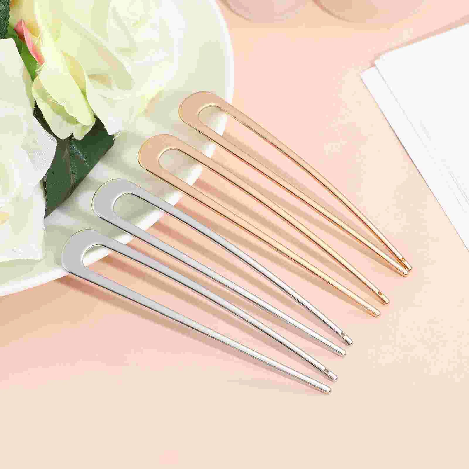 

4 Pcs Hair Clips for Girls Sticks Weddings Fork Women Brides Accessories Thick Chopsticks