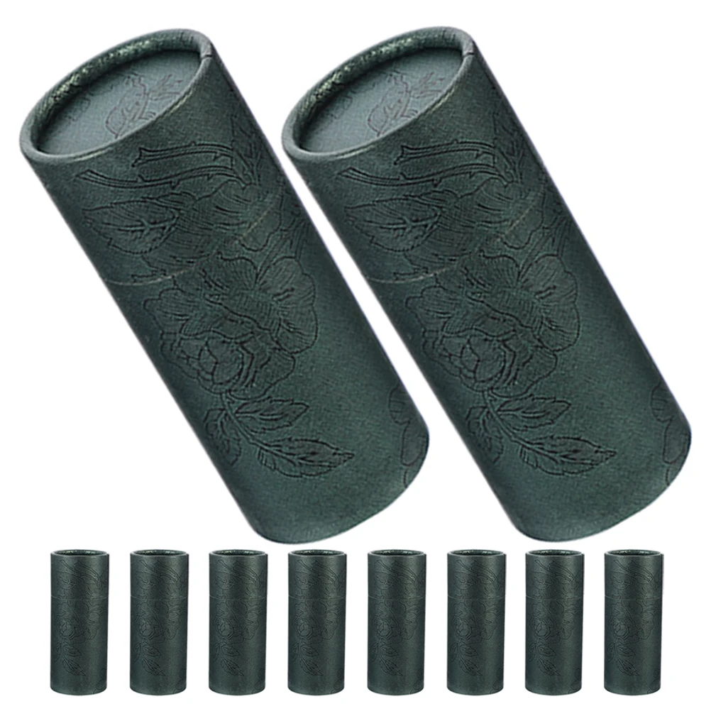 

10pcs Essential Oil Bottle Packaging Box Kraft Paper Tube Round Containers Cardboard Tubes Lids Storage Solution Tea Incense