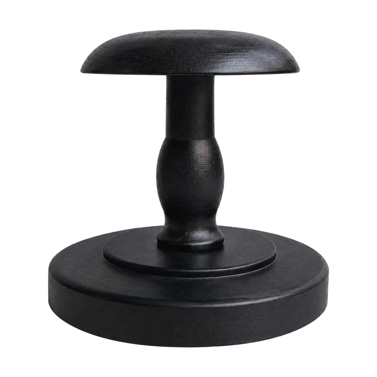 Wooden Hat Holder Display Rack for Tabletop Showcase with Round Base and Painted Finish for Dressing Room Hat Organization