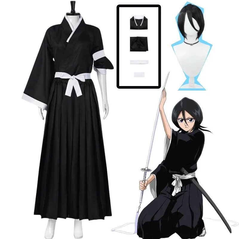 Cosplay Full Outfit Costumes Kuchiki Rukia Cosplay Costume Ichigo Die Pa Soul Society Shinigami Kimono Thousand-Year Blood War