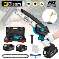 Gisam 8 Inch Brushless Electric Chainsaw Portable Electric Saw Woodworking Garden Pruning Saw Power Tools For Makita 18V Battery