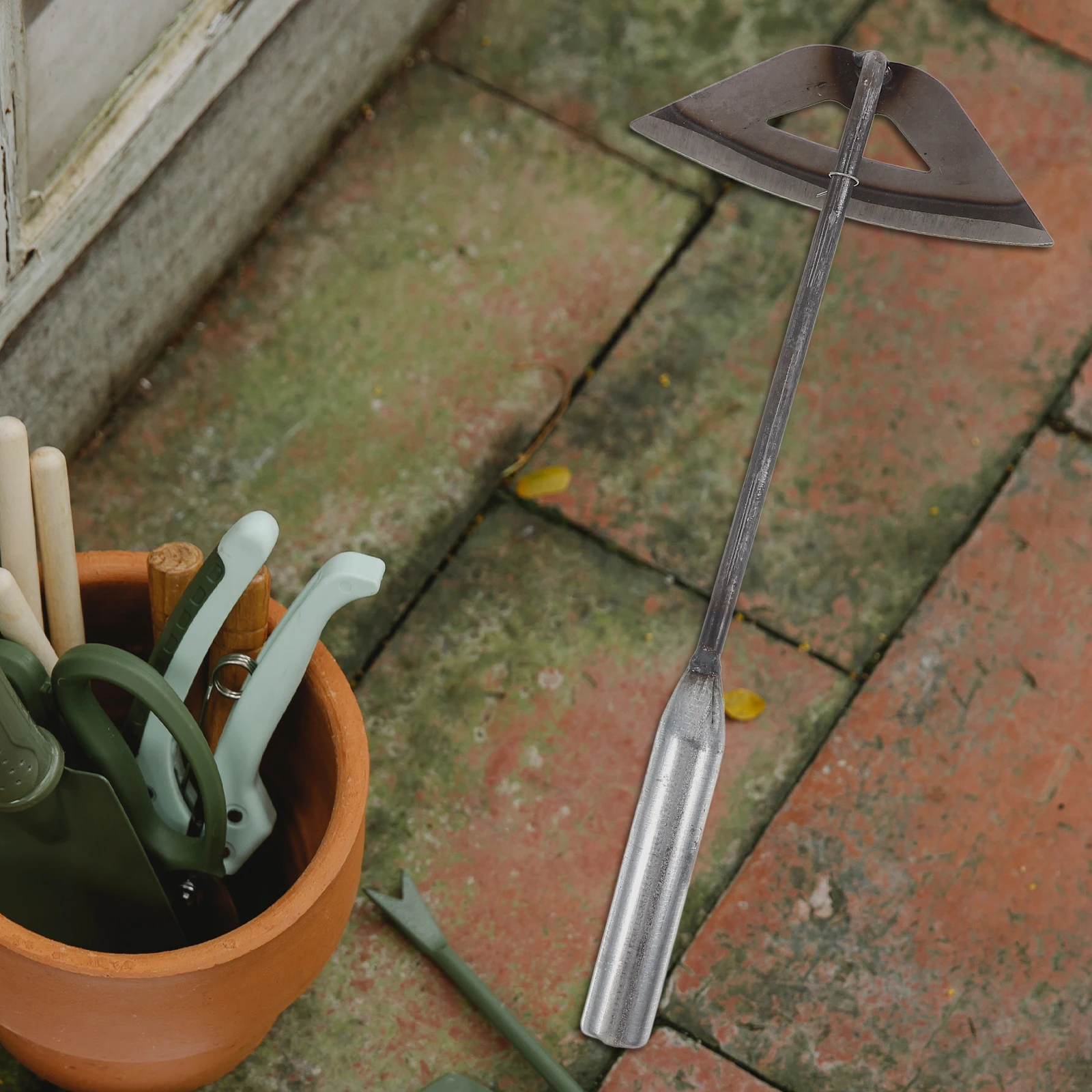 

Garden Hoe Tool Compact All Steel Silver Heavy Duty Small H Tools Weeding Scuffle Cultivating Agriculture Grass Removal