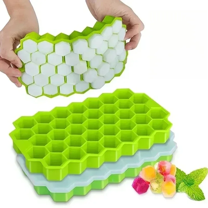 2026 summer Honeycomb Silicone Ice Tray - 37 Grids Hexagonal Ice Cube Mold For Perfectly Shaped Ice Cubes And Ice Balls