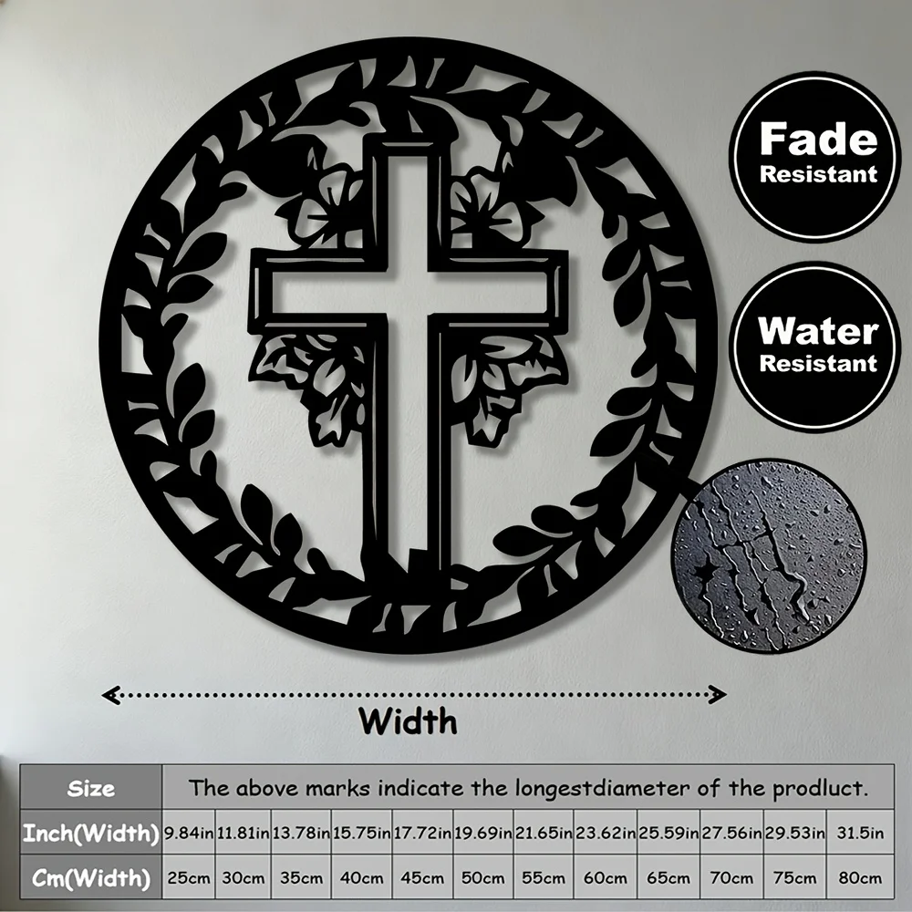Arte de Parede em Ferro com Padrão de Cruz Religiosa, Decoração Minimalista em Metal para Casa, Igreja, Sala de Estar, Quarto, Decoração de Interiores