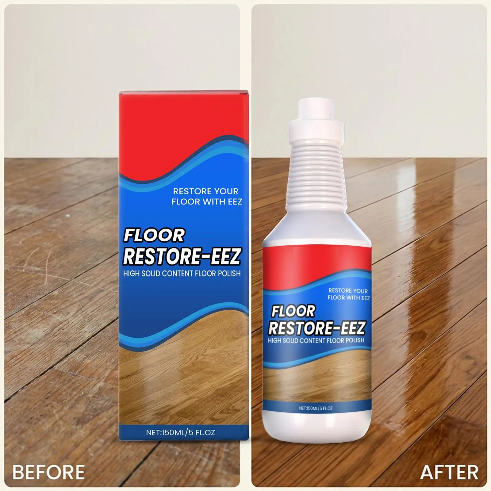 Solution de restauration des sols 150 ml, agent de renouvellement des revêtements de sol, soin de polissage des sols en bois pour la maison, l'appartement, le dortoir, le salon
