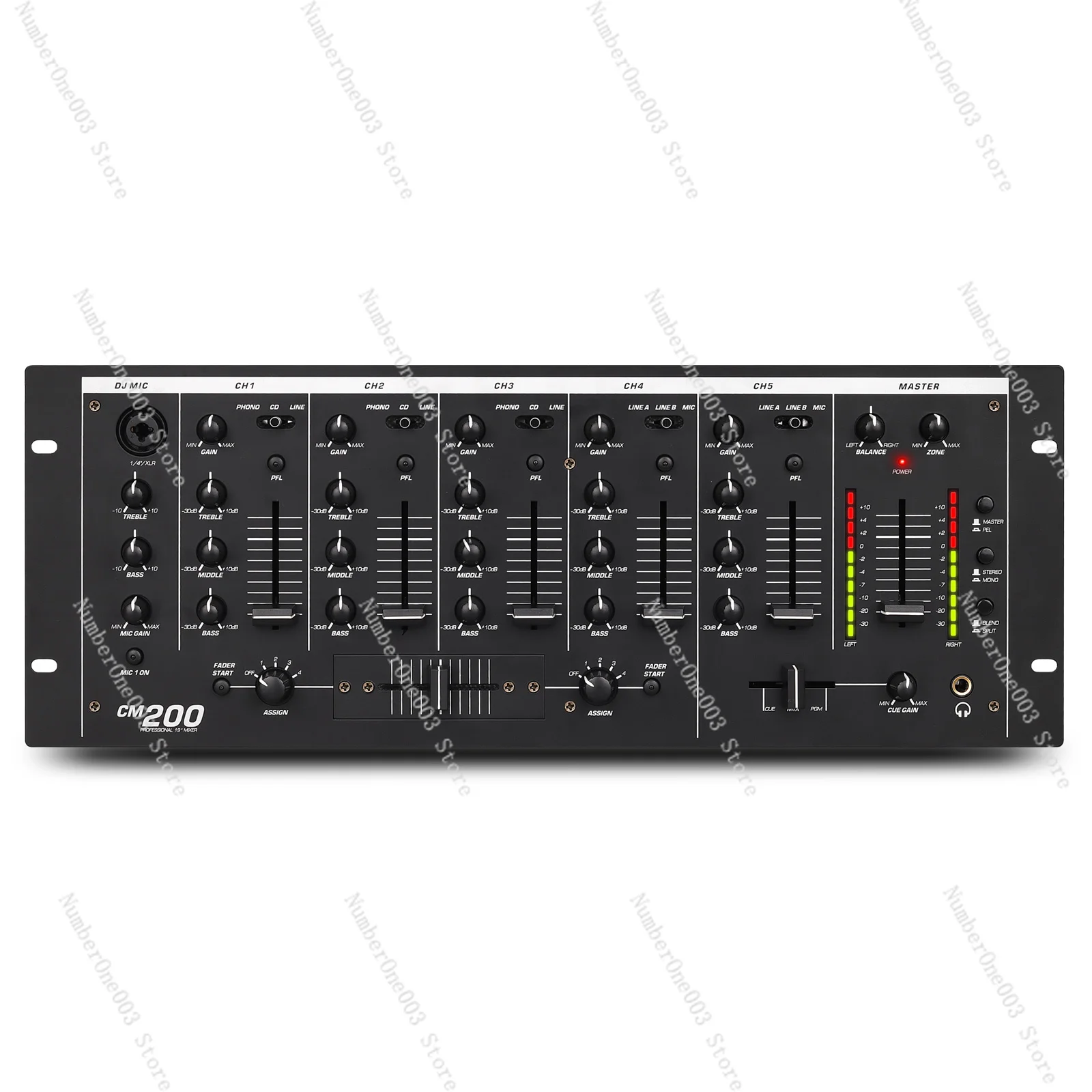 

Pro 5 Channel Sound Mixing Console Audio DJ Mixer With Monitor For Studio DJ