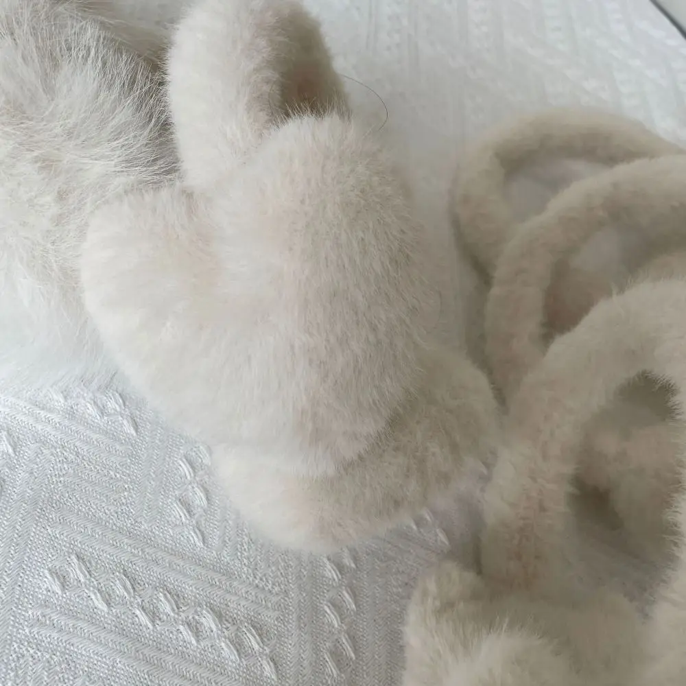Damen-Accessoires, weiße, flauschige Ohrenschützer, Winter-Gehörschutz, kältebeständige Ohrenschützer, Stern/Herz/Katze-Design, warmer Kopfhörer für den Winter