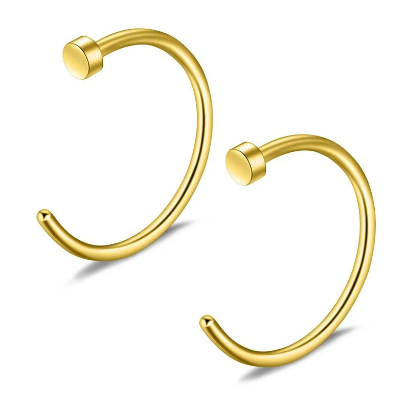 2/6/10Pcs Fake Nose Ring Lip Rings for Women, C Clip Lip Rings Nose Rings Hoop Fake Nose Piercing Jewelry Fake Earrings