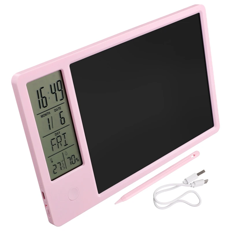 

Multifunctional Electronic Desk Calendar LCD Handwriting Board With Alarm Clock Humidity Temperature LCD Message Board